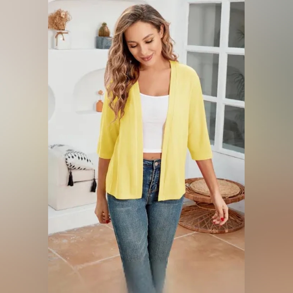 Charter Club Plus Size Womens Yellow One Button Cardigan Sweater Size 1X NWT